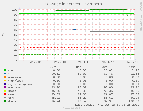 Disk usage in percent