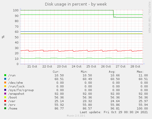 Disk usage in percent