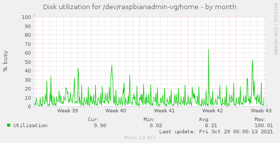 Disk utilization for /dev/raspbianadmin-vg/home