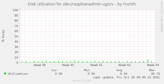 Disk utilization for /dev/raspbianadmin-vg/srv